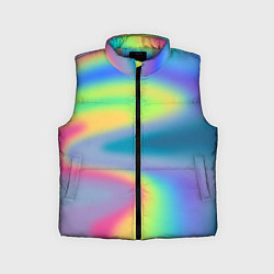 Детский жилет Разноцветные абстрактные полосы под стеклом, цвет: 3D-светло-серый