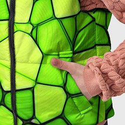 Детский жилет Неоновые салатовые осколки, цвет: 3D-красный — фото 2