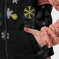 Детский жилет Золотые и белые снежинки, цвет: 3D-светло-серый — фото 2