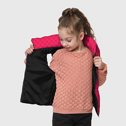 Детский жилет Красный паттерн с мелкими сердечками, цвет: 3D-черный — фото 2