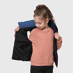 Детский жилет Абсрактная лестничная тёмно-синяя текстура, цвет: 3D-черный — фото 2