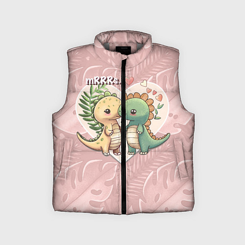 Детский жилет Миссис и Мистр Влюбленные динозавры / 3D-Светло-серый – фото 1