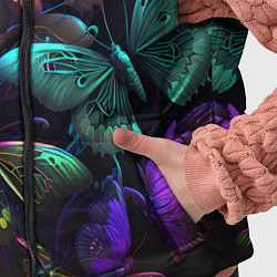 Детский жилет Разные неоновые бабочки, цвет: 3D-черный — фото 2