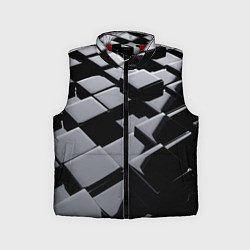 Детский жилет Карбоновые грани черные, цвет: 3D-красный