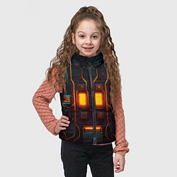 Детский жилет Паттерн в стиле киберпанк, цвет: 3D-красный — фото 2