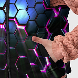 Детский жилет Неоновые стильные соты, цвет: 3D-красный — фото 2