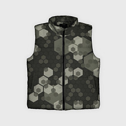 Детский жилет Зеленый камуфляж из сот, цвет: 3D-черный
