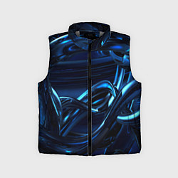 Детский жилет Фрактальный узор волны, цвет: 3D-светло-серый