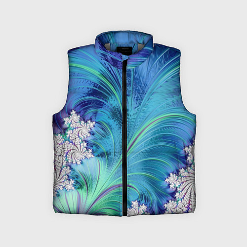 Детский жилет Авангардная фрактальная композиция / 3D-Светло-серый – фото 1