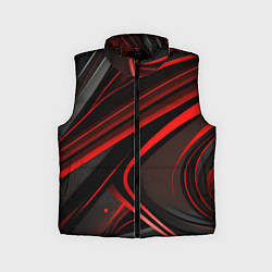 Детский жилет Black and red abstract, цвет: 3D-черный