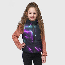Детский жилет Неоновые полосы, цвет: 3D-черный — фото 2