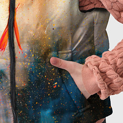 Детский жилет Оранжево-синий туман и краски, цвет: 3D-черный — фото 2