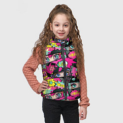 Детский жилет Глаза аниме-девушки: cool pattern, цвет: 3D-красный — фото 2