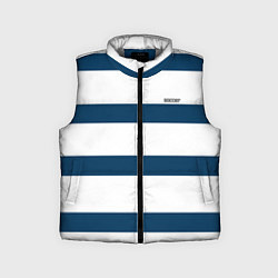 Детский жилет Бело-синий полосатый узор, цвет: 3D-светло-серый
