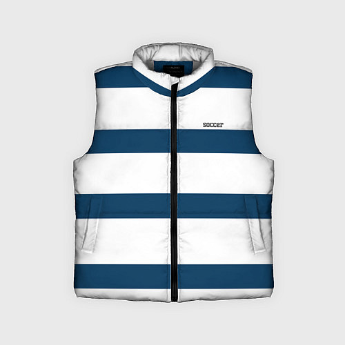 Детский жилет Бело-синий полосатый узор / 3D-Светло-серый – фото 1