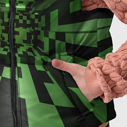 Детский жилет Чёрно-зелёный геометрический коридор, цвет: 3D-черный — фото 2
