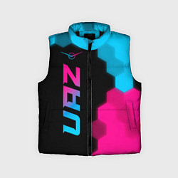 Детский жилет UAZ - neon gradient: по-вертикали, цвет: 3D-черный