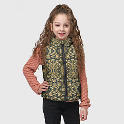 Детский жилет Объемный золотой цветочный узор, цвет: 3D-черный — фото 2
