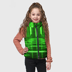 Детский жилет Зеленые световые объекты, цвет: 3D-красный — фото 2