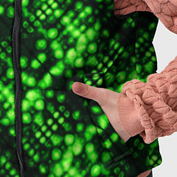Детский жилет Зеленые точечные ромбы, цвет: 3D-черный — фото 2