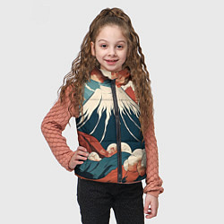 Детский жилет Ретро Фудзияма, цвет: 3D-светло-серый — фото 2