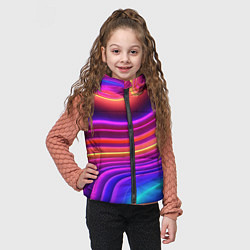Детский жилет Яркие неоновые волны, цвет: 3D-светло-серый — фото 2