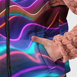 Детский жилет Синие и фиолетовые волны, цвет: 3D-черный — фото 2