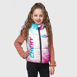 Детский жилет Chery neon gradient style: надпись, символ, цвет: 3D-черный — фото 2