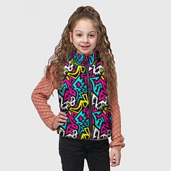 Детский жилет Цветные зигзаги Colored zigzags, цвет: 3D-черный — фото 2