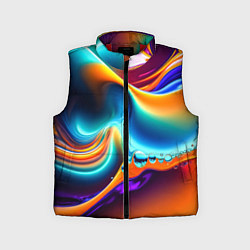 Детский жилет Радужные линии абстракция, цвет: 3D-красный