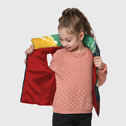 Детский жилет Мраморная радуга, цвет: 3D-красный — фото 2