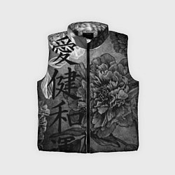 Детский жилет Flowers - japanese art, цвет: 3D-черный