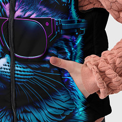 Детский жилет Неоновый котик в очках, цвет: 3D-красный — фото 2