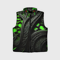 Детский жилет Green black abstract, цвет: 3D-красный