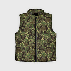 Детский жилет Магические грибы - камуфляж, цвет: 3D-светло-серый