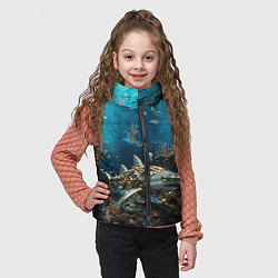 Детский жилет Механическая акула, цвет: 3D-черный — фото 2