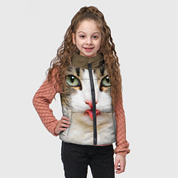 Детский жилет Кошка показывает язык, цвет: 3D-черный — фото 2