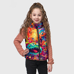 Детский жилет Кислотные чудики, цвет: 3D-красный — фото 2