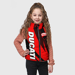 Детский жилет Ducati - красные волны, цвет: 3D-черный — фото 2