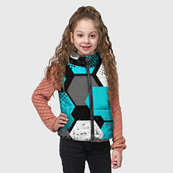 Детский жилет Шестиугольники абстрактный фон, цвет: 3D-светло-серый — фото 2