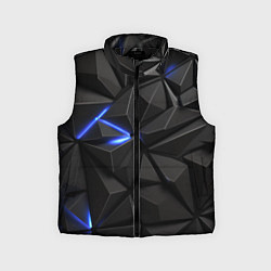 Детский жилет Неоновое синее свечение на черном, цвет: 3D-черный
