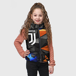 Детский жилет Juventus orange black style, цвет: 3D-светло-серый — фото 2