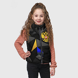 Детский жилет Герб РФ абстракция, цвет: 3D-черный — фото 2