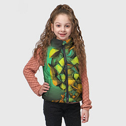 Детский жилет Зеленая объемная абстракция, цвет: 3D-светло-серый — фото 2