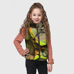 Детский жилет Зеленая объемная космическая текстура, цвет: 3D-красный — фото 2