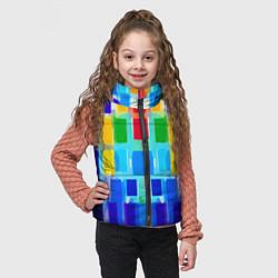 Детский жилет Colorful strips - pop art - vogue, цвет: 3D-светло-серый — фото 2