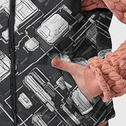 Детский жилет Полосы Чёрно-белые киберпанк, цвет: 3D-светло-серый — фото 2