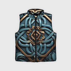 Детский жилет Симметричный орнамент в кельтской стилистике, цвет: 3D-черный