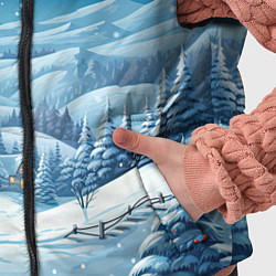 Детский жилет Новогодний пейзаж природа, цвет: 3D-красный — фото 2