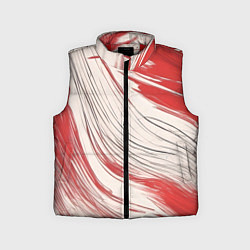 Детский жилет Абстракция красно-белая, цвет: 3D-красный